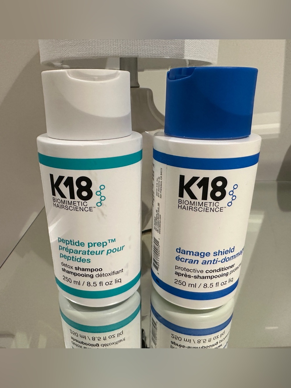 K18 PEPTIDE PREP Clarifying Detox Shampoo & DAMAGE SHIELD Conditioner Set NWT